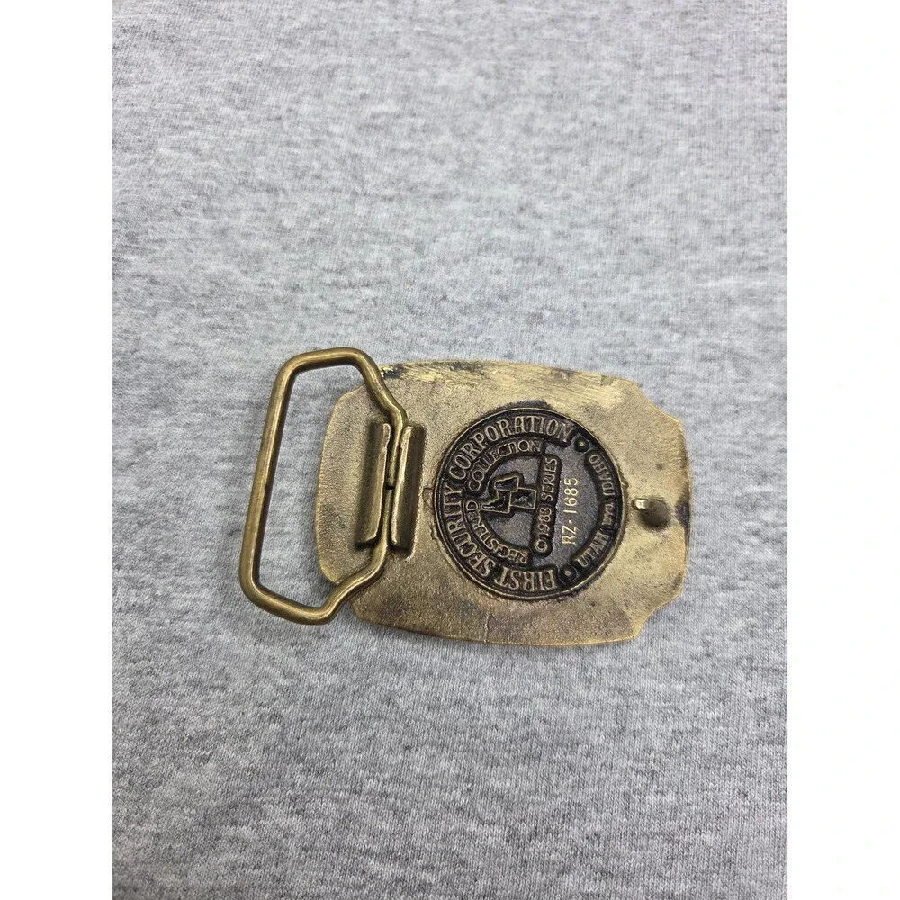 1983 Solid Brass Utah Wildlife Registered Collection Belt Buckle
